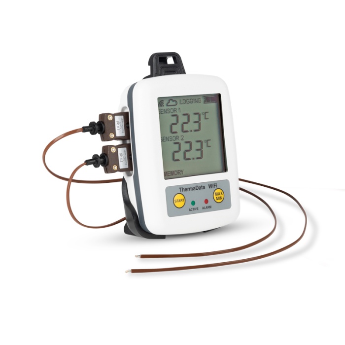 ETI ThermaData WiFi two-channel temperature logger with two probes
